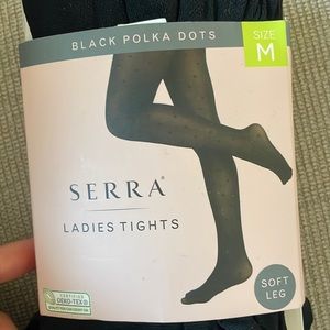 NWT Serra black polka Dot tights